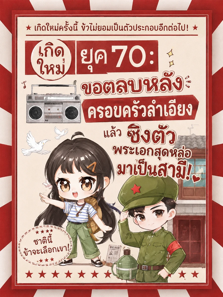 ปก [จบ] เกิดใหม่ยุค 70: ขอตลบหลังครอบครัวลําเอียงแล้วชิงตัวพระเอกสุดหล่อมาเป็นสามี!