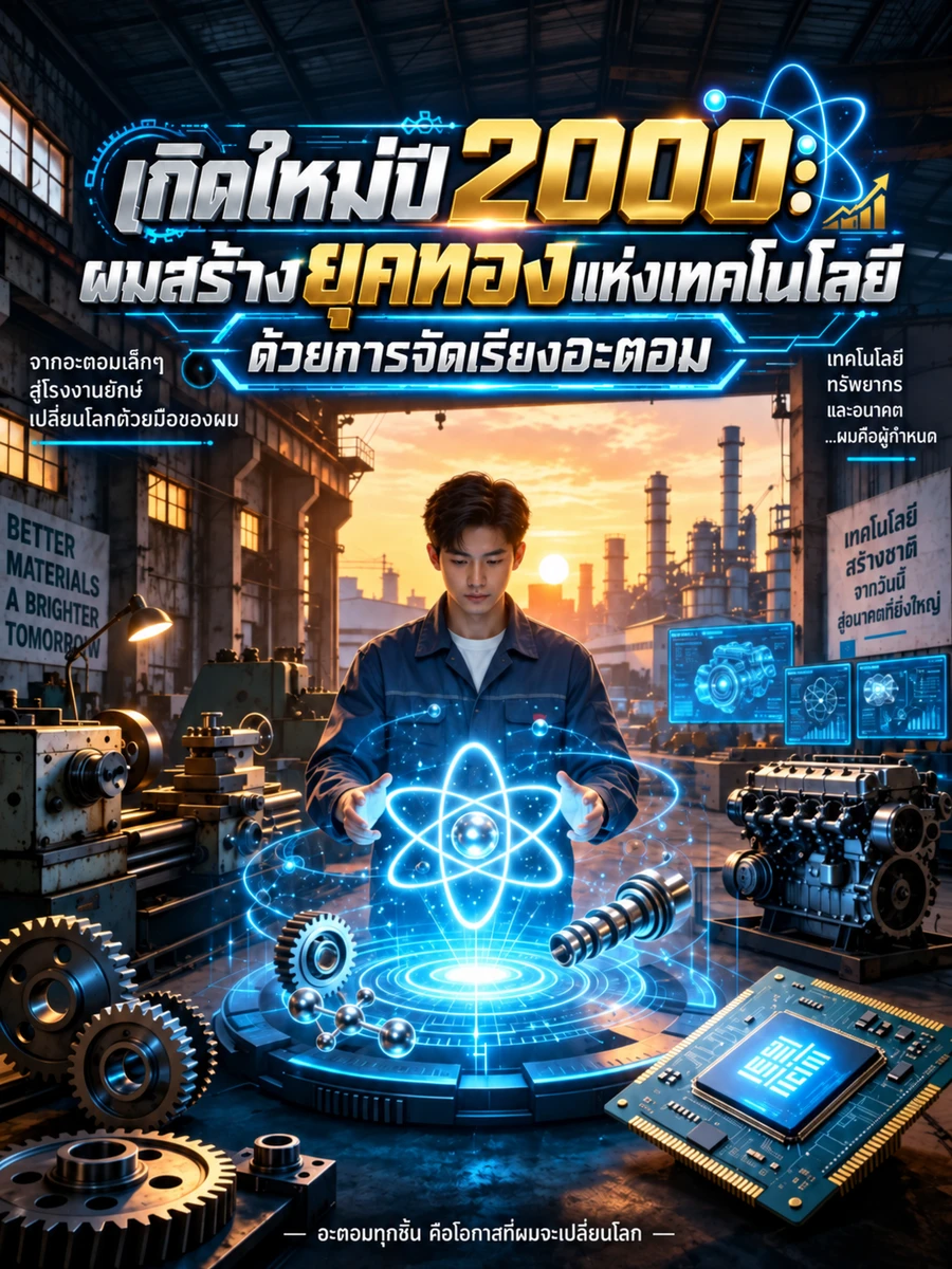 ปก (จบแล้ว) เกิดใหม่ปี 2000: ผมสร้างยุคทองแห่งเทคโนโลยีด้วยการจัดเรียงอะตอม