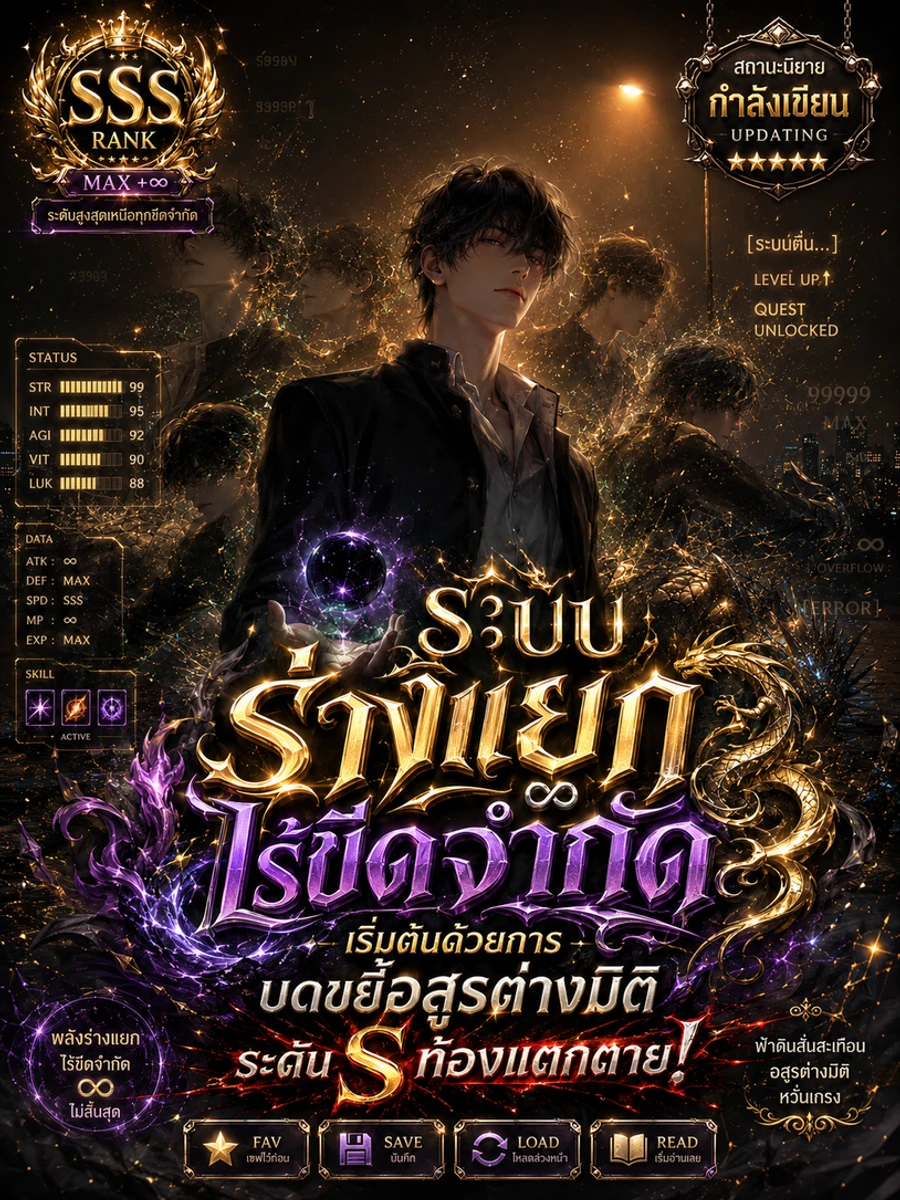 ปก ระบบร่างแยกไร้ขีดจํากัด เริ่มต้นด้วยการบดขยี้อสูรต่างมิติระดับ S ท้องแตกตาย!