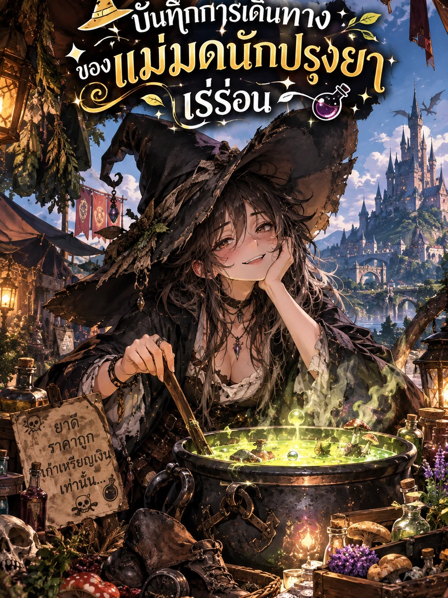 ปก บันทึกการเดินทางของแม่มดนักปรุงยาเร่ร่อน