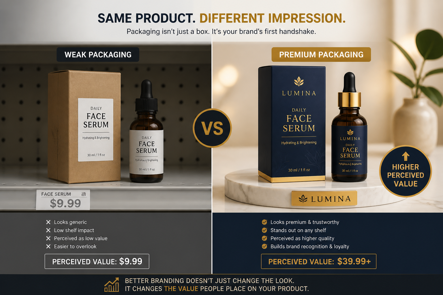Same product with different brand value due to better branding