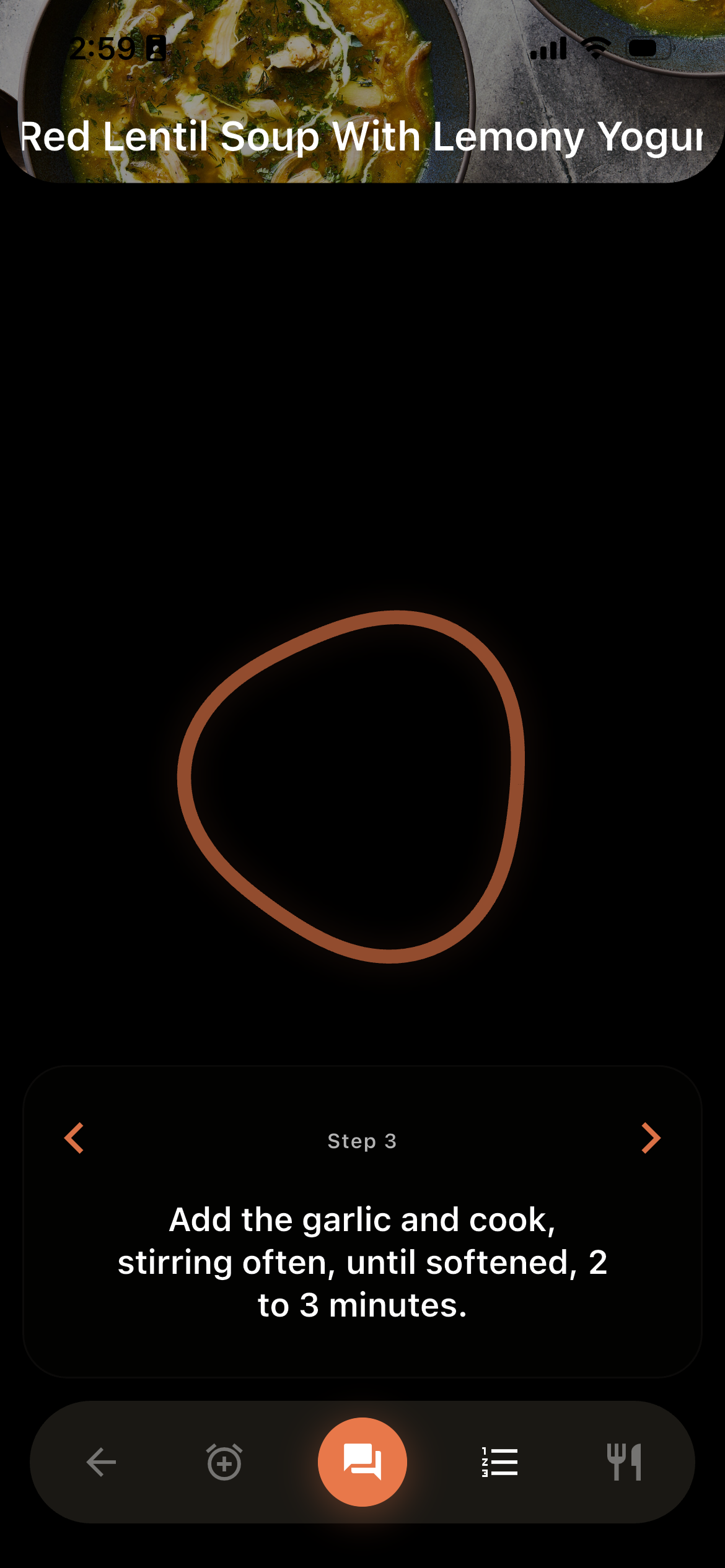 The Recipeatz Chef Mode screen