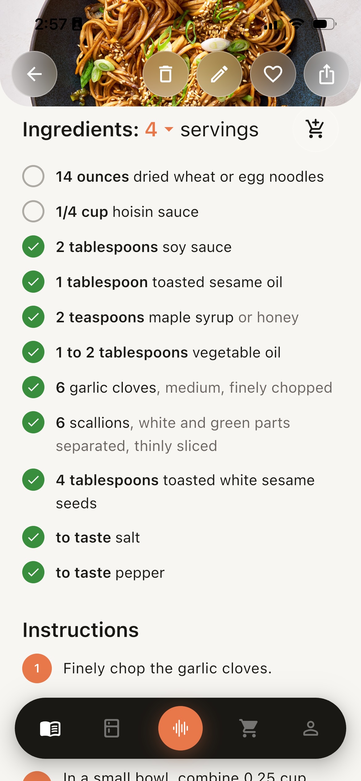 Another Recipeatz recipe detail screen