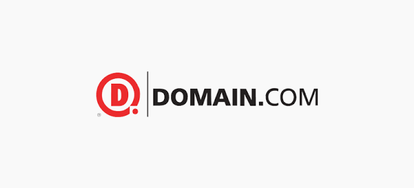 شعار Domain.com المطور لشراء النطاقات
