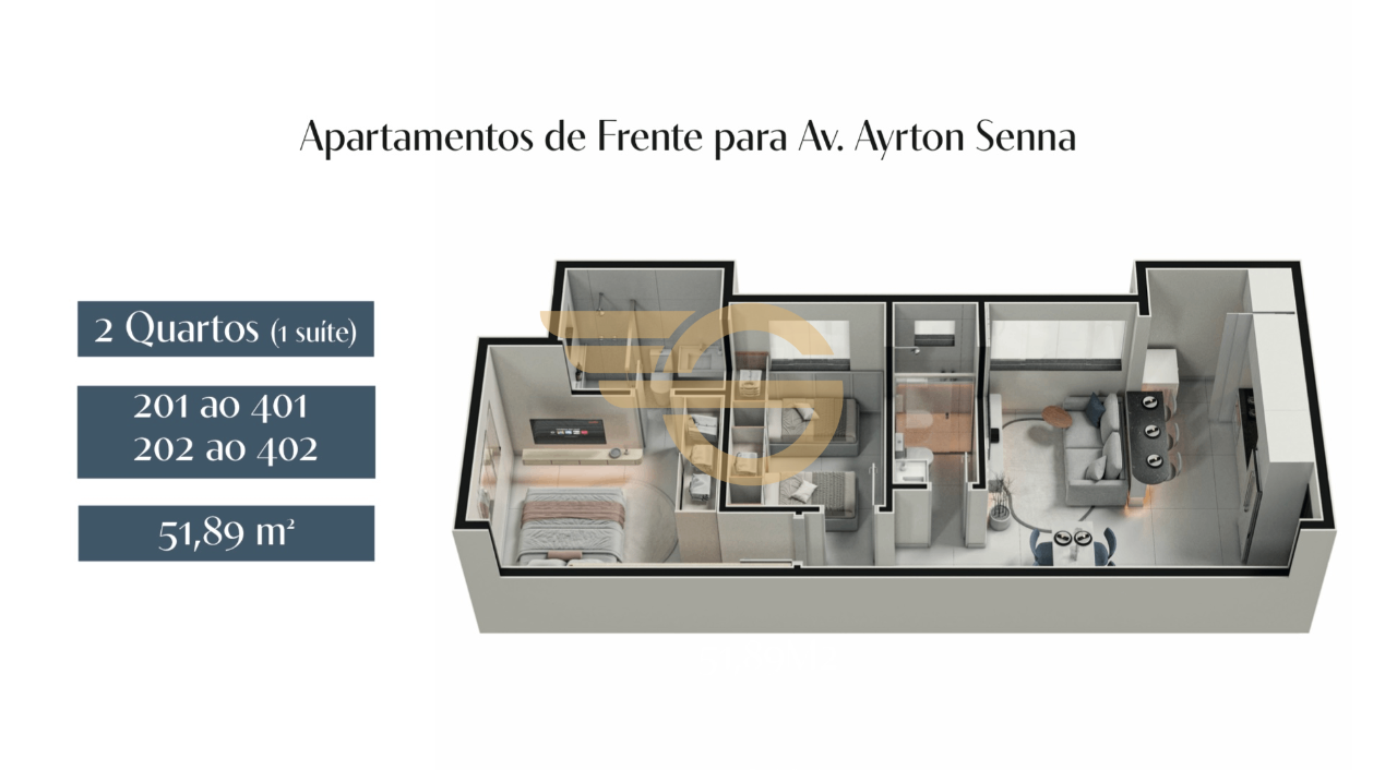 Foto de Lançamento Essenza do Itamarati - Apartamento na Planta no Tiradentes - 2 Quartos, Elevador e 1 Vaga