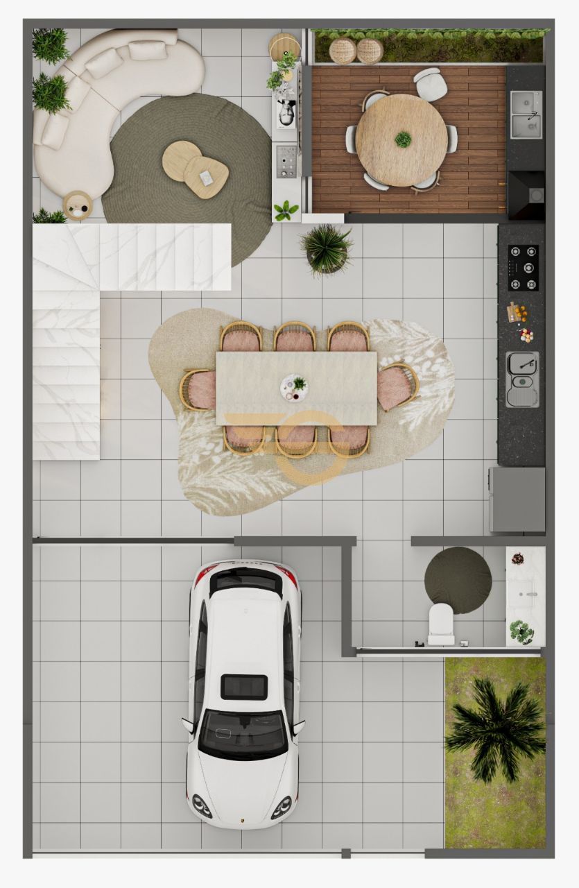Foto de Moderna Casa no Belvedere Fabriciano | Varanda Gourmet