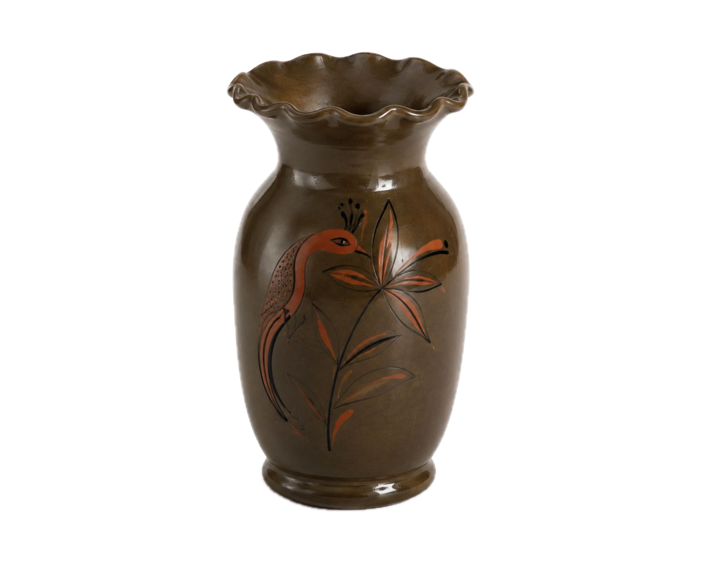 Florero de Barro Pintado a Mano – Colibrí, de Catalina Méndez