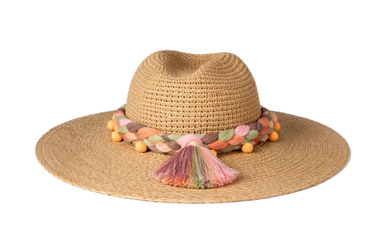 Sombrero de palma con detalle tejido artesanal, de Aurelio Poot