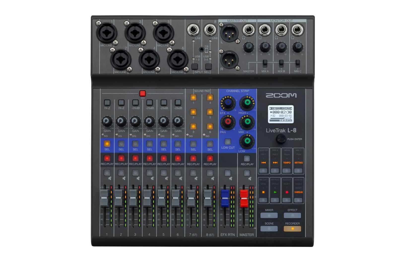 Table de mixage numérique podcast Zoom L-8