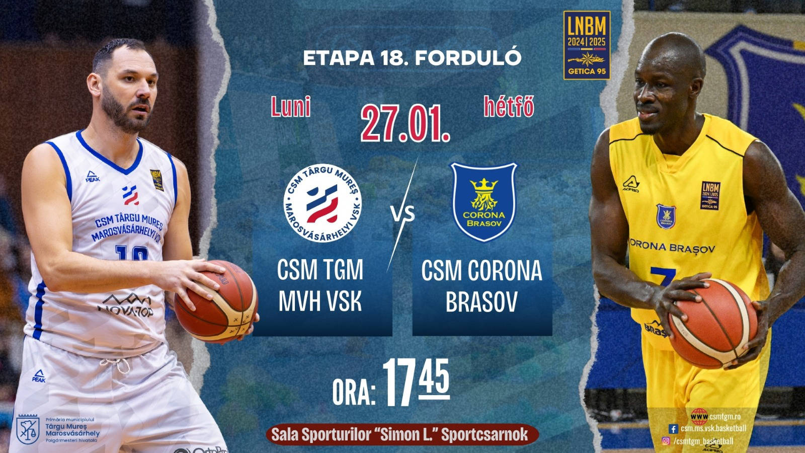 CSM TGM MVH VSK vs. CSM CORONA BRASOV • 01.27 - 17:45