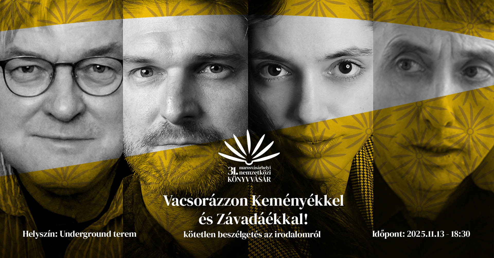 Vacsorázzon Keményékkel és Závadáékkal! Irodalmi lakoma • november 13. 18:30