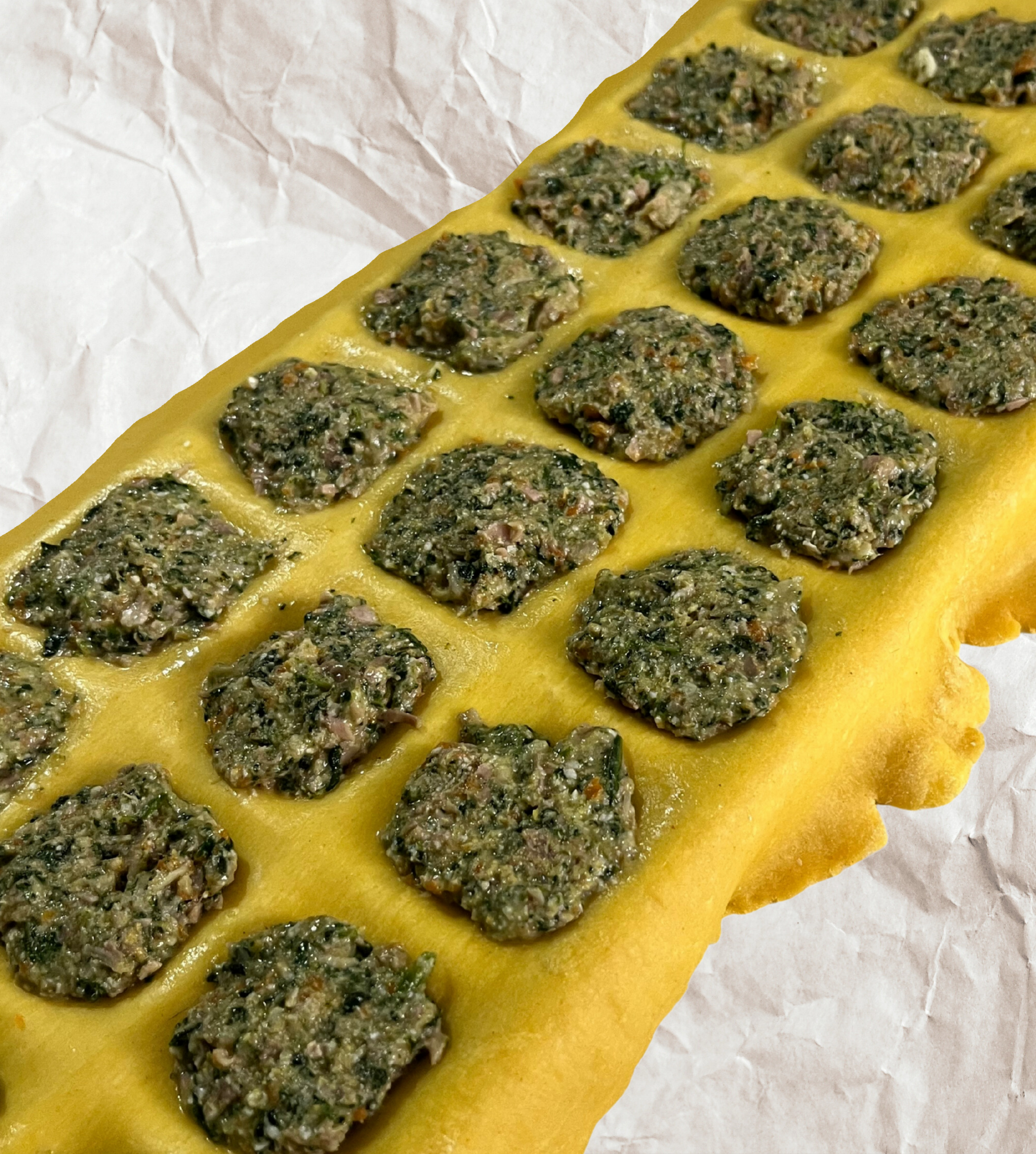 Ravioles de Carne y espinaca a la italiana caseros artesanales