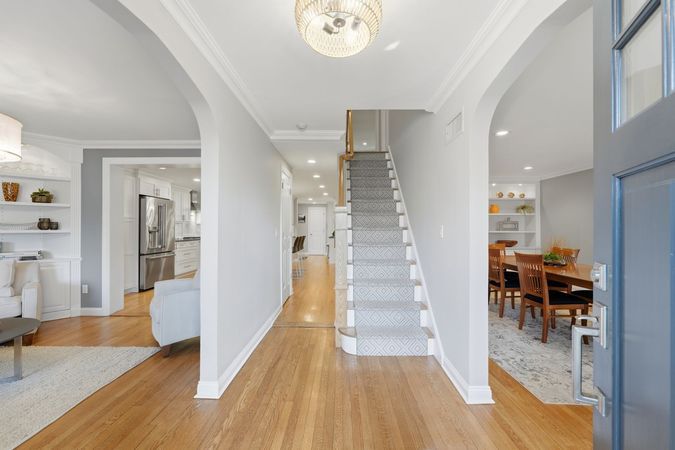 2-Over-sized doorways create an elegant flow