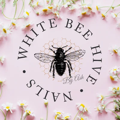 White Beehive Nails logo