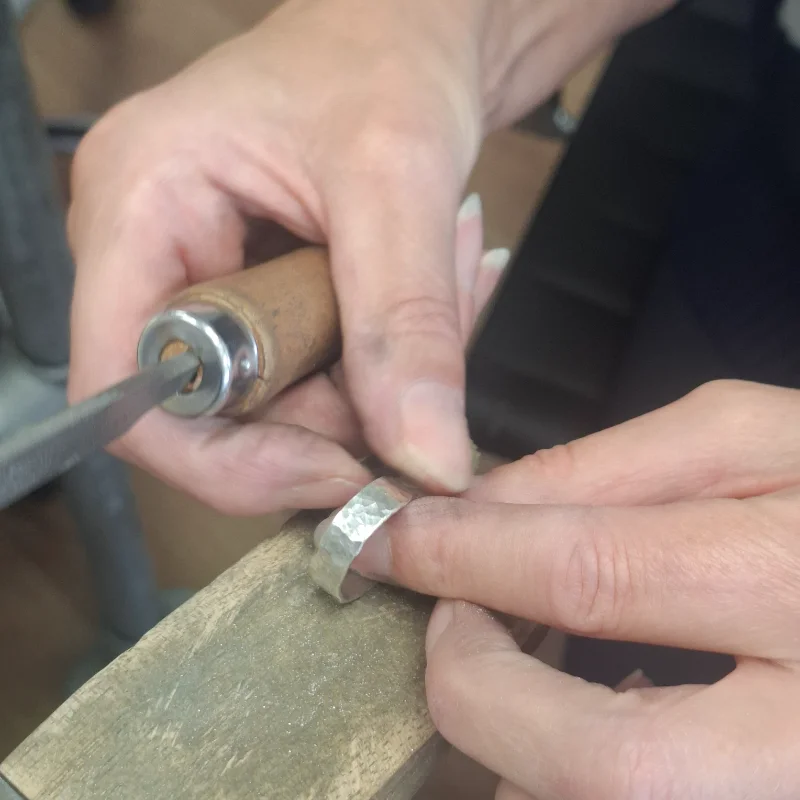 Hammered Silver Ring Workshop