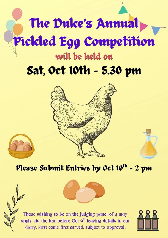 The Duke of Wellington Pickled Egg Competition 2026
