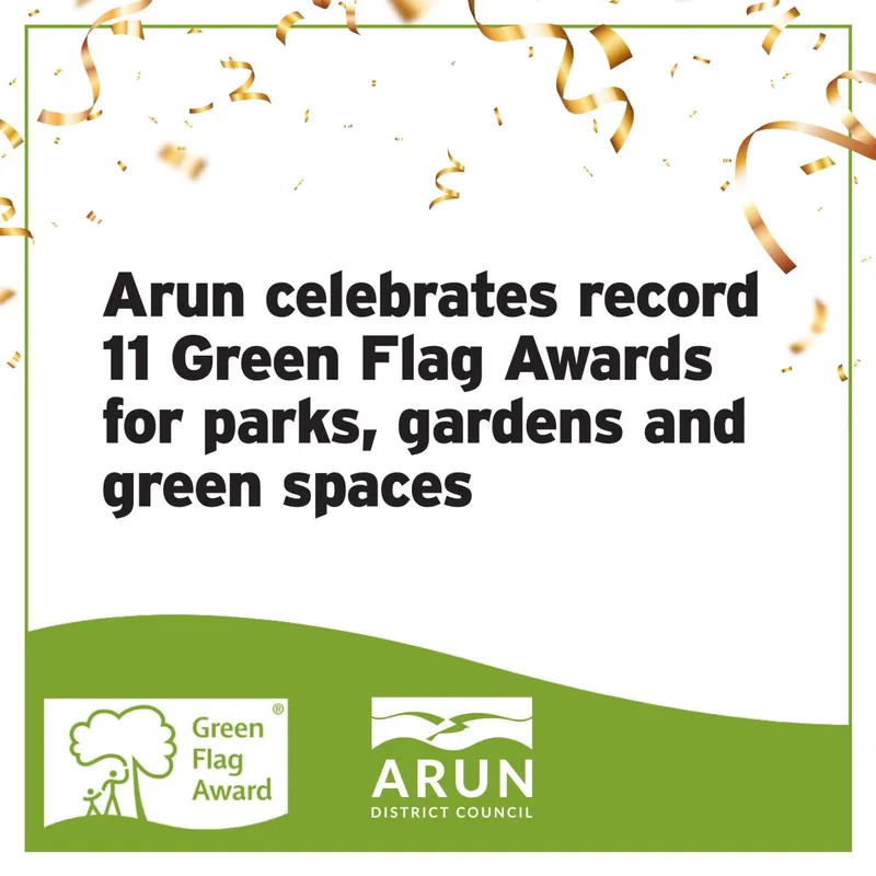 Arun celebrates record 11 Green Flag Awards for parks, gardens and green spaces