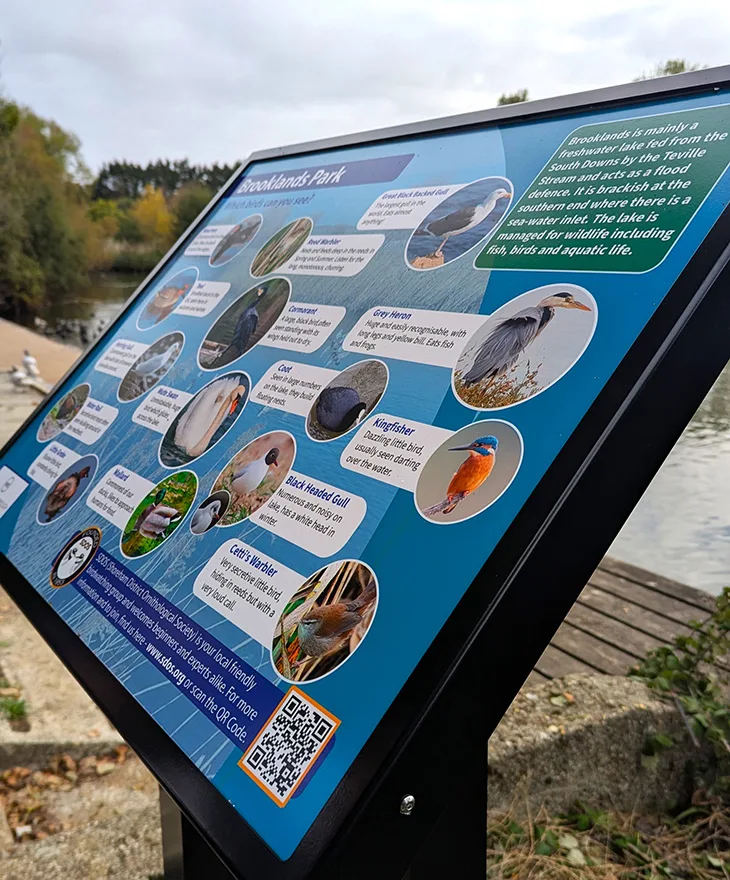 The new bird identification panel at Brooklands Park
