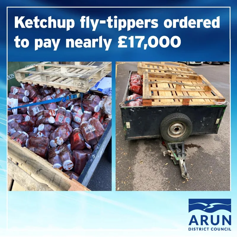 Ketchup fly-tippers ordered to pay nearly £17,000