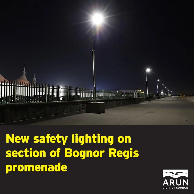 Lighting installed on section of Bognor Regis promenade