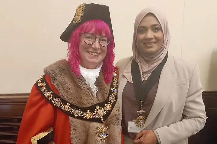 2026-27 Mayor of Worthing, Cllr Lysanne Skinner, and Deputy Mayor of Worthing, Cllr Henna Chowdhury