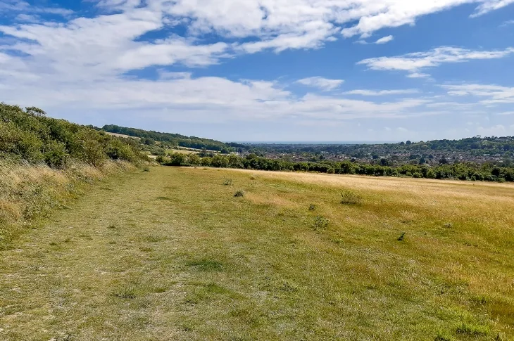 Worthing pictured from Cissbury Fields