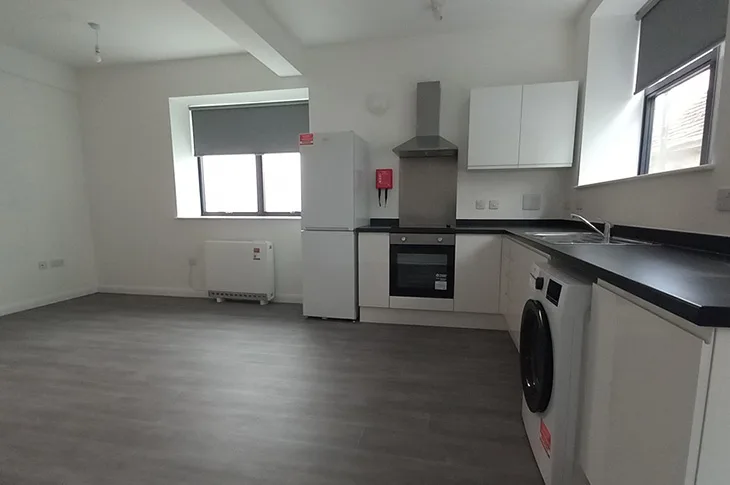The kitchen and living space in one of the new flats in Marine Place, Worthing