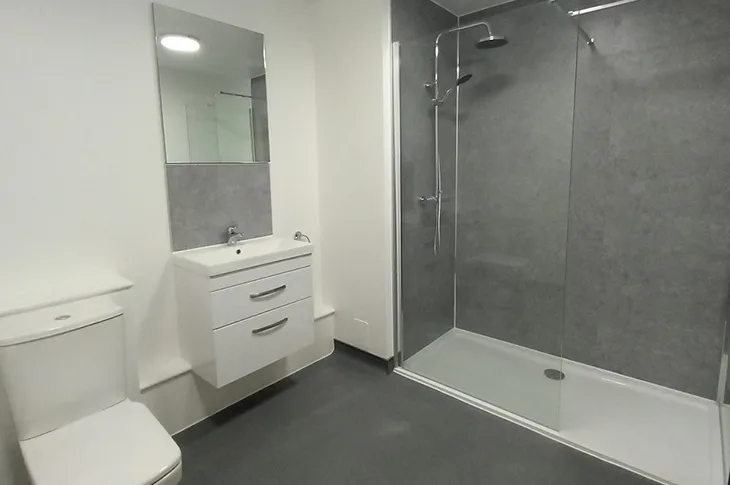 The shower room in one of the new flats in Marine Place, Worthing