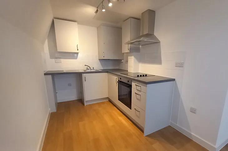 Victoria Road, Worthing - Tempest Court, kitchen in one of the flats (Jan 2026)