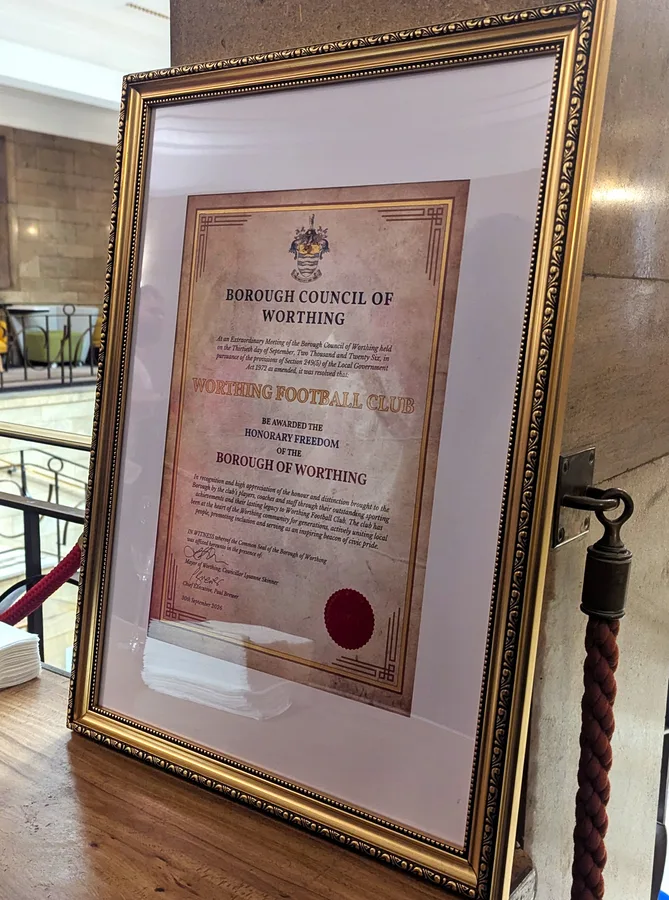 The Freedom of the Borough certificate (click for a larger image)