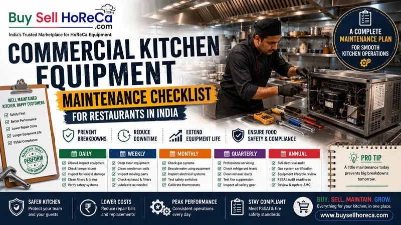 Commercial Kitchen Equipment Maintenance Checklist for Restaurants in India