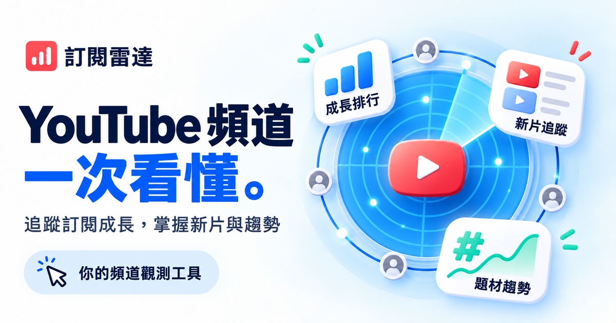 訂閱雷達｜YouTube 頻道追蹤