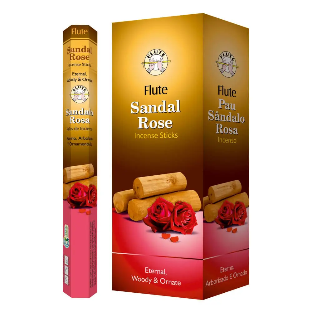 AGARBATTI FLUTE SANDAL ROSE HEXA