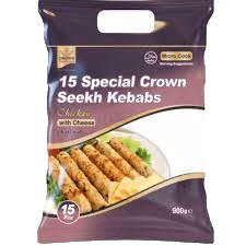 CROWN FROZ. SEEKH KEBAB CHICKEN (15 pc) 900g