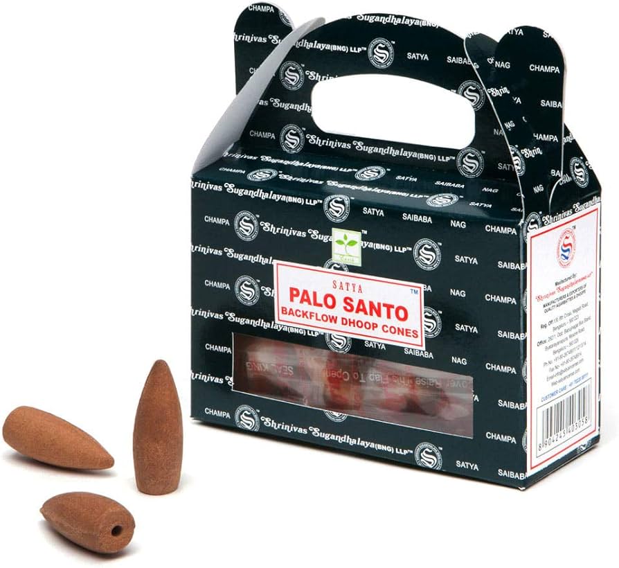 AGARBATTI NAG CHAMPA PALO SANTO BACKFLOW CONES 12 pc