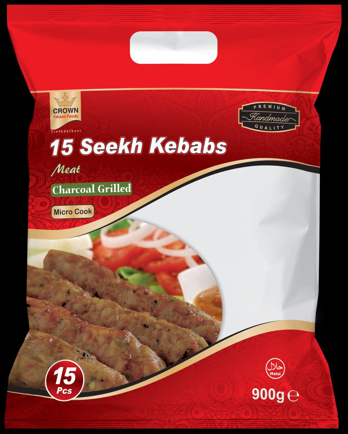 CROWN FROZ. SEEKH KEBAB LAMB (15 pc) 900g
