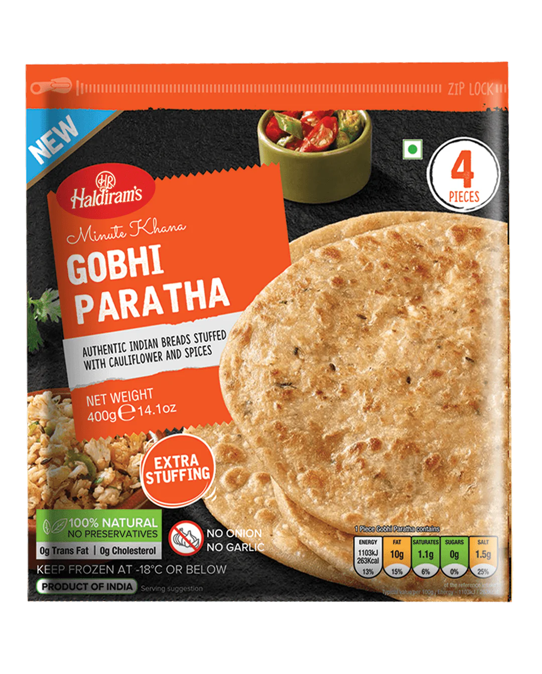 HALDIRAM FROZ. GOBHI PARATHA 400g