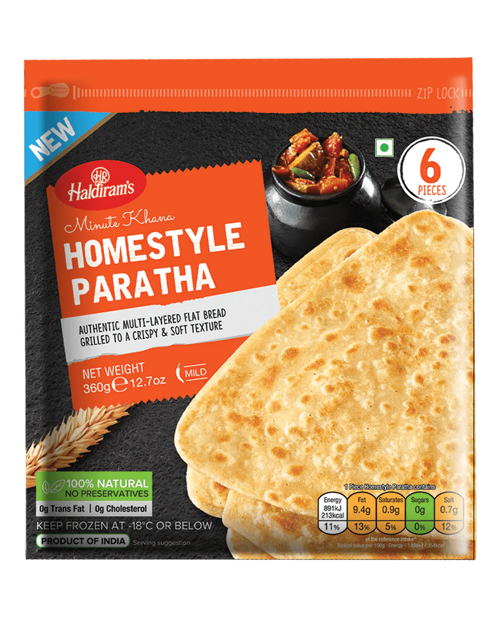 HALDIRAM FROZ. HOMESTYLE PARATHA 360g