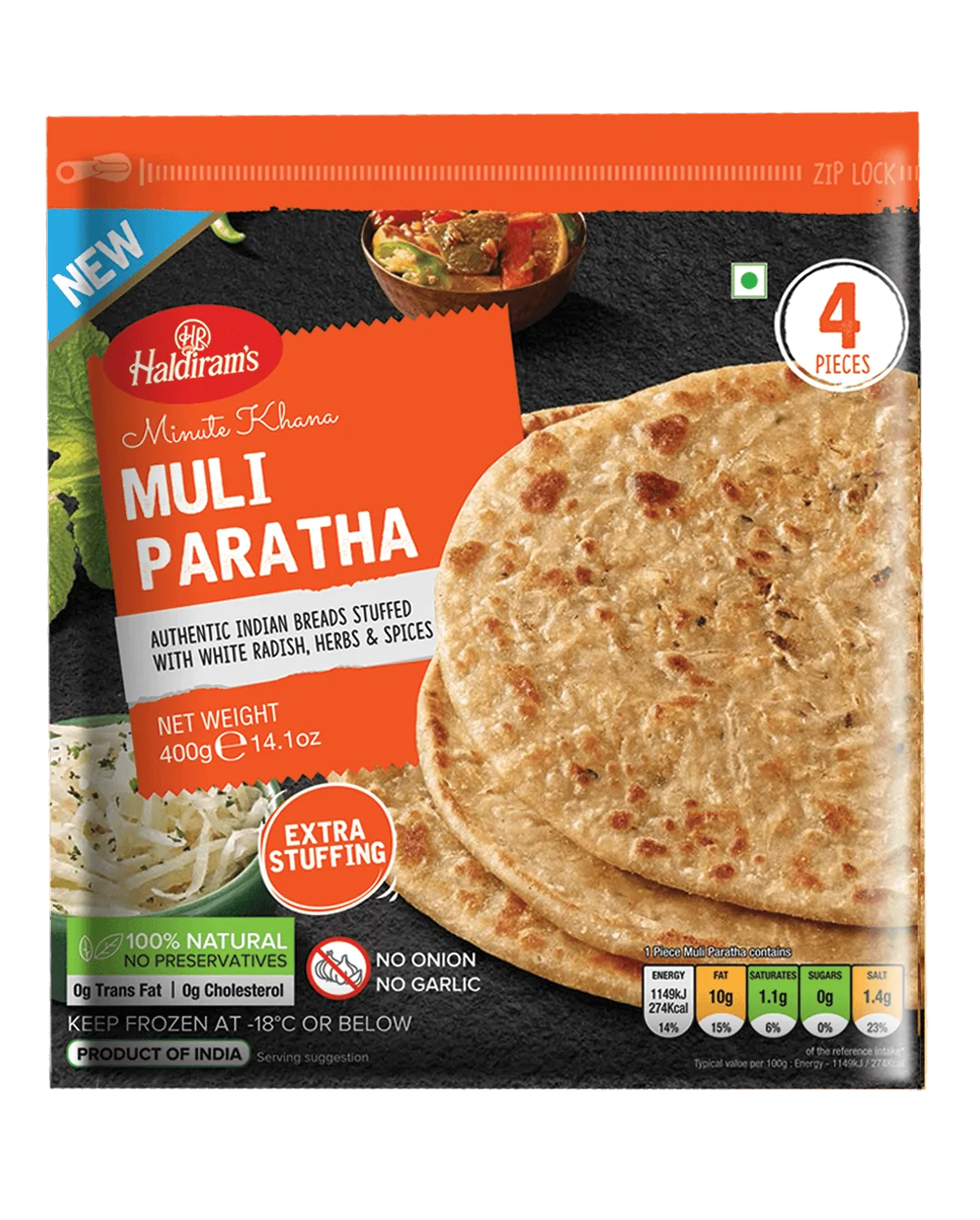 HALDIRAM FROZ. MULI PARATHA 400g