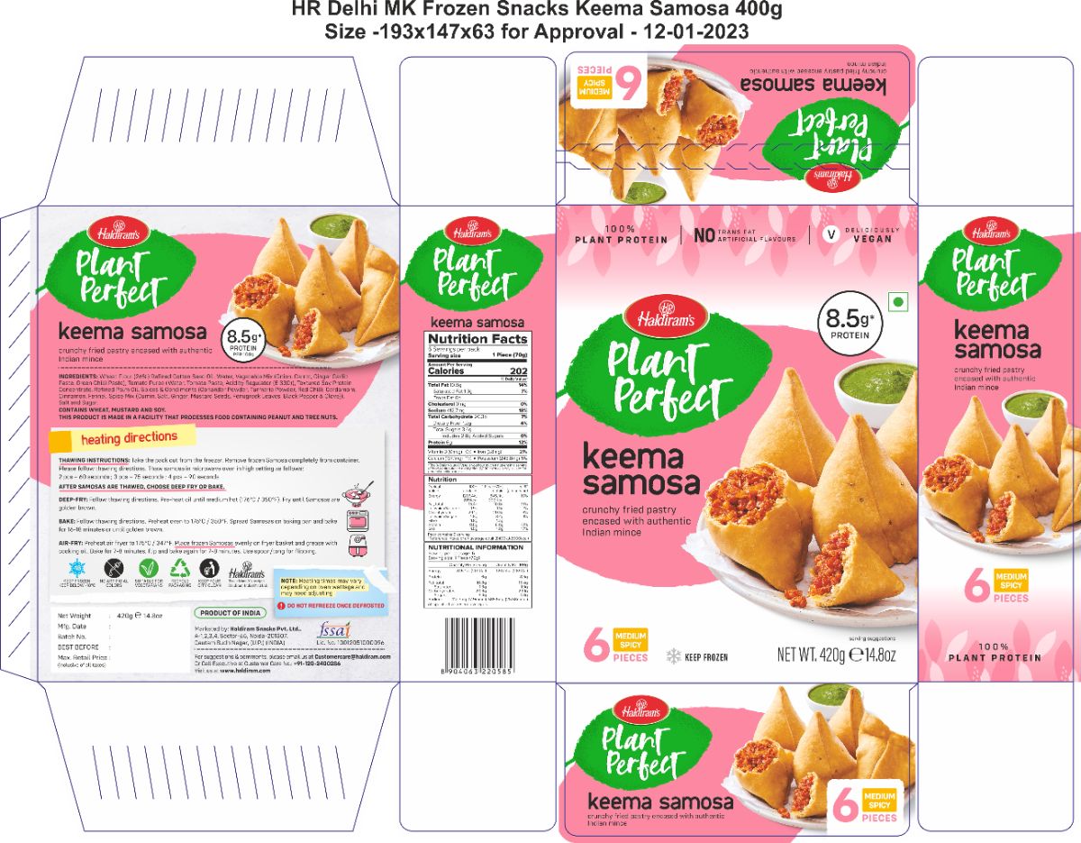 HR Delhi MK Frozen Snacks Keema Samosa 420g Size -193x147x63 - PC-20011214