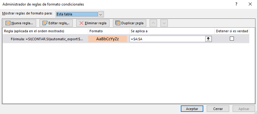 create new conditional format