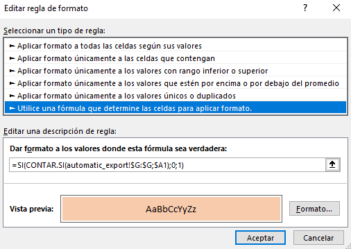 create new conditional format