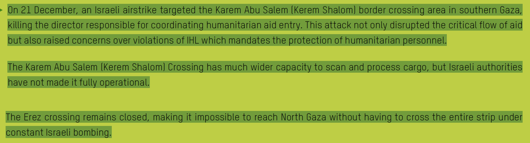 Dec 21, 2023 : Israel kills Karem Abu Salem: responsible for coordinating humanitarian aid entry