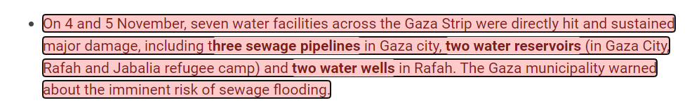 Israel bombing seven water facilities