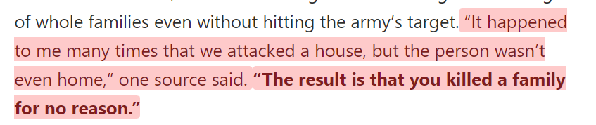 Bombing a house when the person wasn't home and killing a family for no reason"