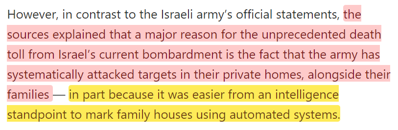 Israel targeting targets in their private homes, alongside their families