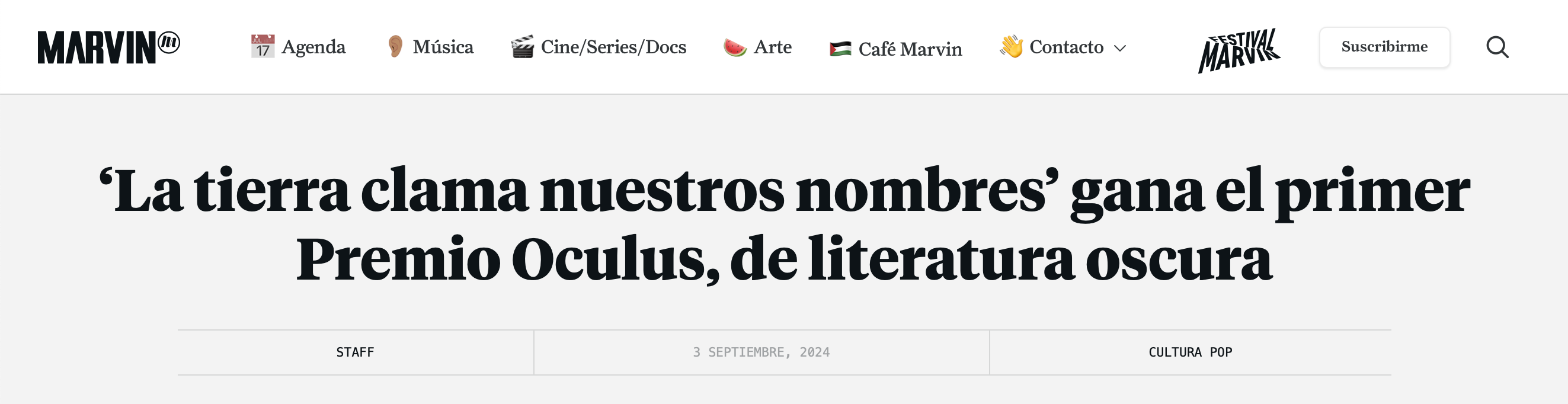 ‘La tierra clama nuestros nombres’ gana el primer Premio Oculus