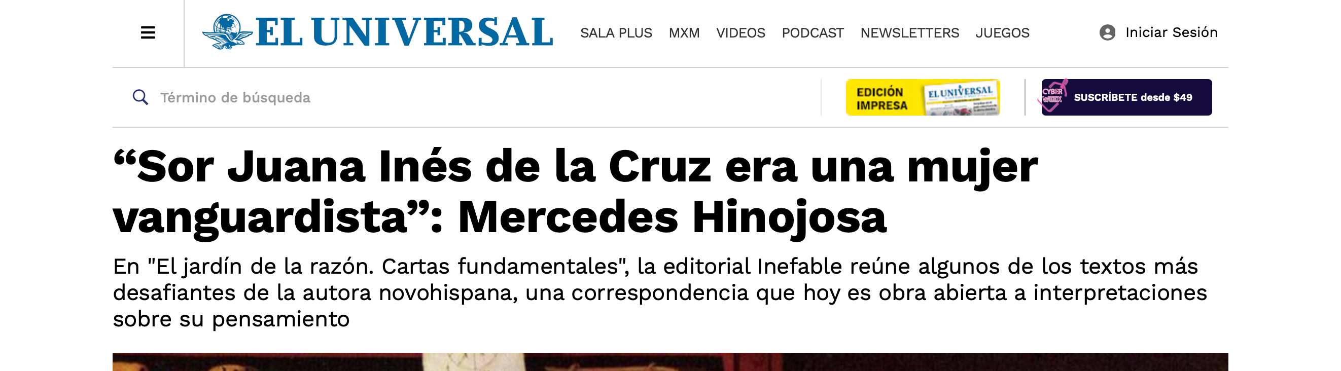“Sor Juana Inés de la Cruz era una mujer vanguardista”: Mercedes Hinojosa