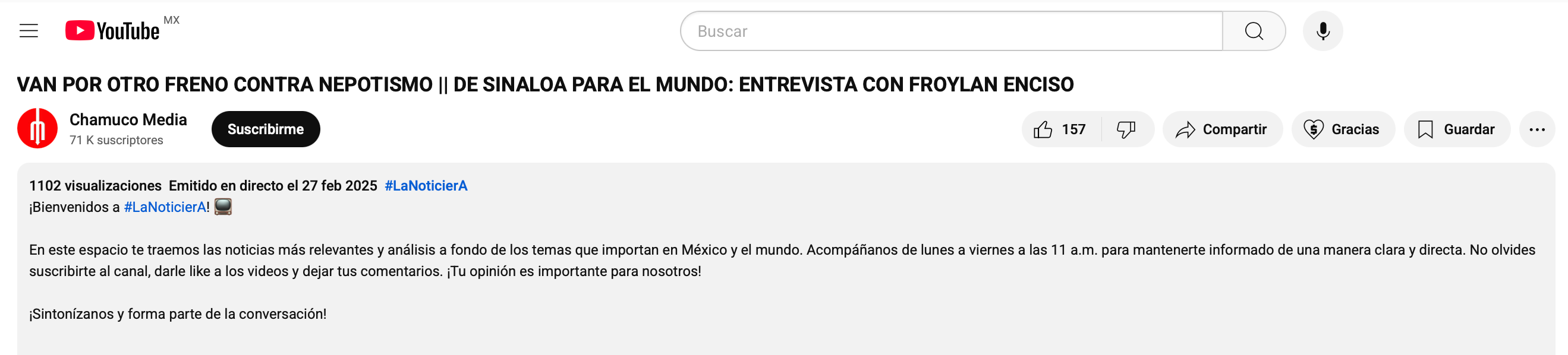 VAN POR OTRO FRENO CONTRA NEPOTISMO || DE SINALOA PARA EL MUNDO: ENTREVISTA CON FROYLAN ENCISO