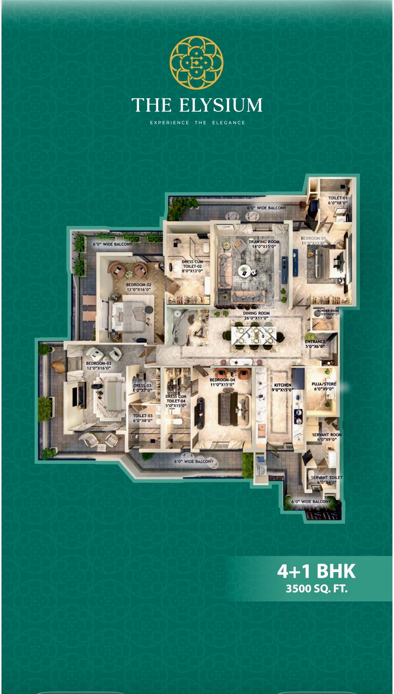 The Elysium 4+1/ 3+1 BHK Panchkula - Image 4